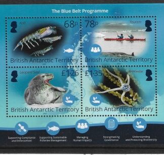 2021 British Antarctic. MS.816 Blue Belt Programme. mini sheet U/M (MNH).