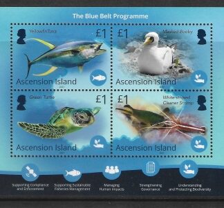 2021 Ascension Island. MS.1338  Blue Belt Programme. mini sheet U/M (MNH).