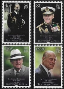 2021 Tristan Da Cunha. SG.1322-5 RH Prince Phillip 1921-2021 set 4 values U/M (MNH)