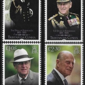 2021 Tristan Da Cunha.  SG.1322-5 RH Prince Phillip  1921-2021 set 4 values U/M (MNH)