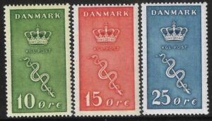 1929 Denmark SG.252-4 Danish Cancer Research Fund set 3 values U/M (MNH)