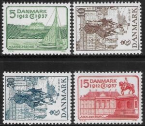 1937 Denmark SG.306-9 Silver Jubilee of King Christian X set 4 values U/M (MNH)