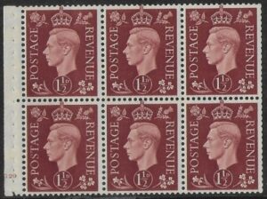 QB21 1½d red-brown . cylinder G20 no dot perf. B4(e)  mounted mint.