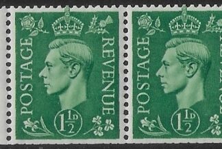 QB28 1½d  pale green perf E (pane of 2 from BD5)  U/M