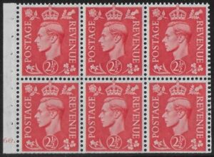 QB34  2½d pale scarlet. cyld J66 dot. perf.B6(ie) mounted mint.
