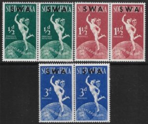 1949 South West Africa. SG.138-40 Universal Postal Union set 4 values U/M (MNH)