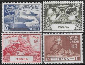 1949 Tonga. SG.88-91 Universal Postal Union set 4 values U/M (MNH)