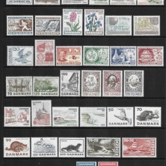 1974-7 Denmark  SG.583-650  complete sets and Mini sheets for these years Total Cat. Value £85.00 U/M (MNH)