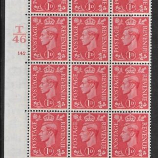 1941 1d pale scarlet  Q5 (SG.486)  Cyld. 142 dot. control T46 perf E/I  U/M