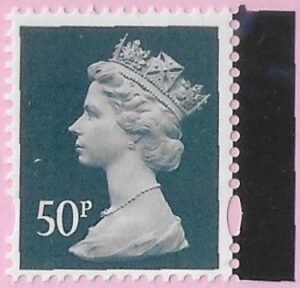 U3077  50p  2B grey  'M21L'  'MPIL'  DY41   ISP  U/M (MNH)
