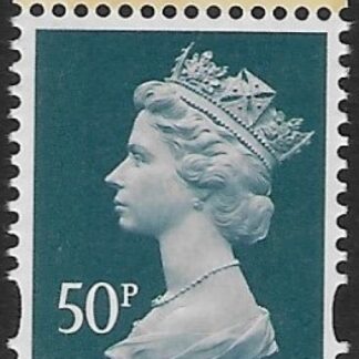 U3077  50p  2B grey-green  'M21L'  'MPIL'  DY42   ISP  U/M (MNH)