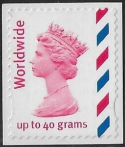 SG.2359 Worldwide 40 gms. NVI rosine & new blue. Walsall gravure. self adhesive. U/M (MNH)