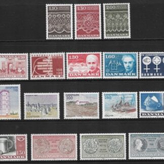1981 Denmark. Commemoratives SG.699-714 year set complete. U/M (MNH) cat val. £21.00