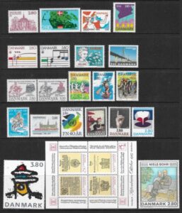 1985 Denmark. Commemoratives SG.792-813 year set complete. U/M (MNH) cat val. £51.00