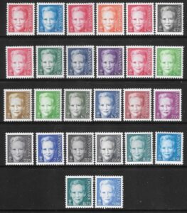 2000-2009 Denmark  SG.1194-1204b Queen Margarethe II  26 values.U/M (MNH) cat val. £85.00