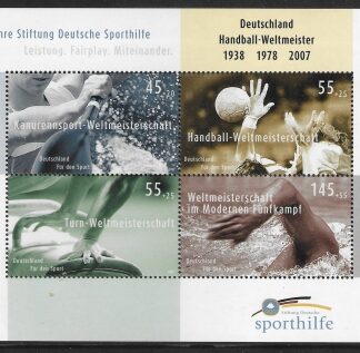 2007 Germany. MS.3477 Sport Promotion Fund. U/M (MNH) cat. value £21.00