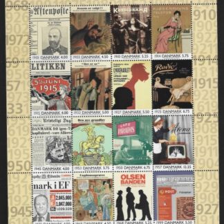 2000 Denmark  SG.1187a  20th Century Anniv. sheetlet. U/M (MNH) cat val. £47.00
