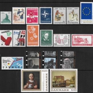 1989 Denmark  SG.878-896 Complete Year. U/M (MNH) cat val. £50.00