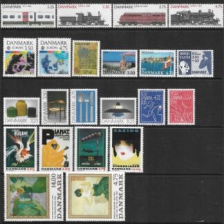1991 Denmark  SG.949-970 Complete Year. U/M (MNH) cat val. £71.00