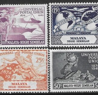 1949  Malaya-Negri. SG.63-6 Universal Postal Union. U/M (MNH)
