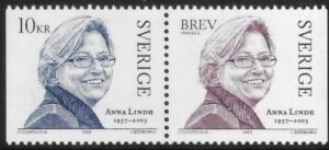 2003 Sweden  SG.2306-7 Anna Lindh Foreign Minister.  U/M (MNH)