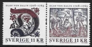 2008 Sweden SG.2545-6 300th Birth Anniv. Olaf von Dalin. U/M (MNH)