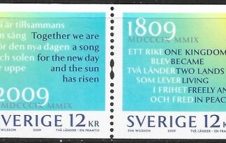 2009  Sweden  SG.2609-10  Bicent of Sweden-Finland Seperation.  U/M (MNH)