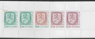 1990 Finland Stamp Booklet SB28S 'Lion'. with booklet pane SG.1153b U/M (MNH)