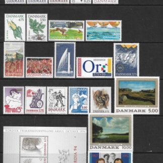 1992 Denmark SG.971 - SG.993 Commemoratives sets. U/M (MNH) (cat val. £73.00)