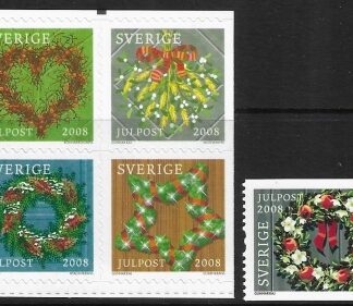 2008 Sweden  SG.2583-7  Winter Wreaths set 5 values. U/M (MNH)