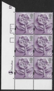 EN4 65p Tudor Rose 2B cyld. 1 1 Phos 49 DLR U/M (MNH)