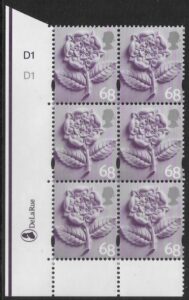 EN5 68p Tudor Rose 2B cyld. D1 D1 Phos D1 DLR U/M (MNH)