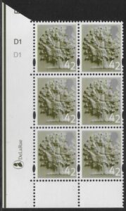 EN10  42p Oak Tree 2B    cyld. D1 D1  Phos D1   DLR  U/M (MNH)