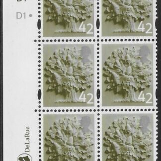 EN10  42p Oak Tree 2B    cyld. D1 D1 dot  Phos D1 dot  DLR  U/M (MNH)