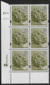 EN12  48p Oak Tree 2B    cyld. D1 D2 dot  Phos D1dot   DLR  U/M (MNH)
