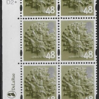 EN12  48p Oak Tree 2B    cyld. D1 D2 dot  Phos D1dot   DLR  U/M (MNH)
