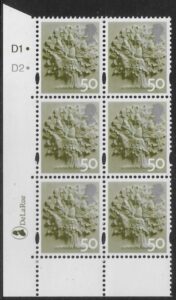 EN13  50p Oak Tree 2B    cyld. D1 D2 dot  Phos D1 dot   DLR  U/M (MNH)