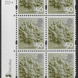 EN13  50p Oak Tree 2B    cyld. D1 D2 dot  Phos D1 dot   DLR  U/M (MNH)