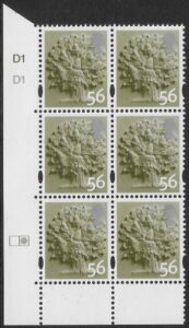 EN14  56p Oak Tree 2B    cyld. D1 D1  Phos D1 (right grid)  DLR  U/M (MNH)