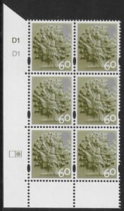 EN15  60p Oak Tree 2B    cyld. D1 D1  Phos D1 (right grid)  DLR  U/M (MNH)
