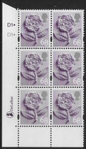 EN16  68p Tudor Rose 2B    cyld. D1 D1 dot Phos D1 dot DLR  U/M (MNH)