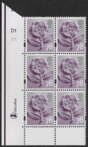 EN18  78p Tudor Rose 2B    cyld. D1 D1  no dot Phos D1  DLR  U/M (MNH)