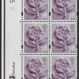 EN18  78p Tudor Rose 2B    cyld. D1 D1  no dot Phos D1  DLR  U/M (MNH)