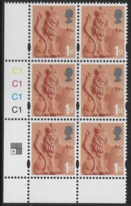 EN30  1st Lion & Shield 2B   cyld. C1x4  Phos C1 Grid R2 C1 Cartor.  U/M (MNH)