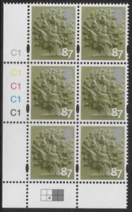 EN32  87p Oak Tree 2B   cyld. C1x5   Phos C1 Grid R2 C2 Cartor.  U/M (MNH)