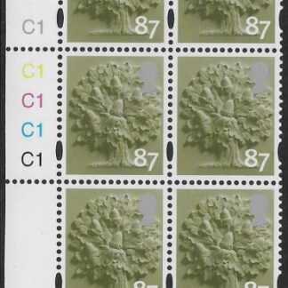 EN32  87p Oak Tree 2B   cyld. C1x5   Phos C1 Grid R1 C2 Cartor.  U/M (MNH)