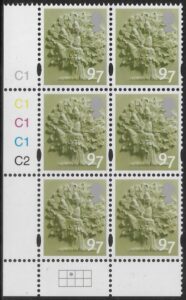EN34  97p Oak Tree 2B   cyld. C1x4 C2   Phos C1 Grid R1 C2 Cartor.  U/M (MNH)