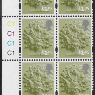 EN36  £1.05 Oak Tree 2B   cyld. C1x4    Phos C1 Grid R2 C3 Cartor. U/M (MNH)