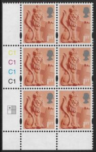 EN53  1st Lion & Shield 2B   cyld. C1x4    Phos C1 Grid R1 C1 Cartor. U/M (MNH)
