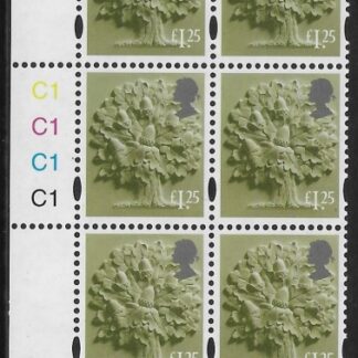 EN55  £1.25 Oak Tree 2B   cyld. C1x4    Phos C1 Grid R2 C2 Cartor. U/M (MNH)